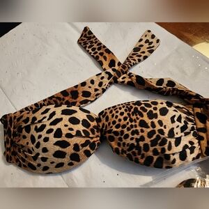 MELISSA ODABASH Cheetah Print Bikini Top  US SIZE 4